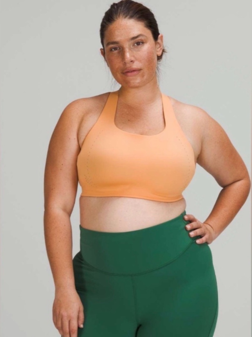 Lululemon Orange Air Support Bra High Support 32DD Running Workout Activewear